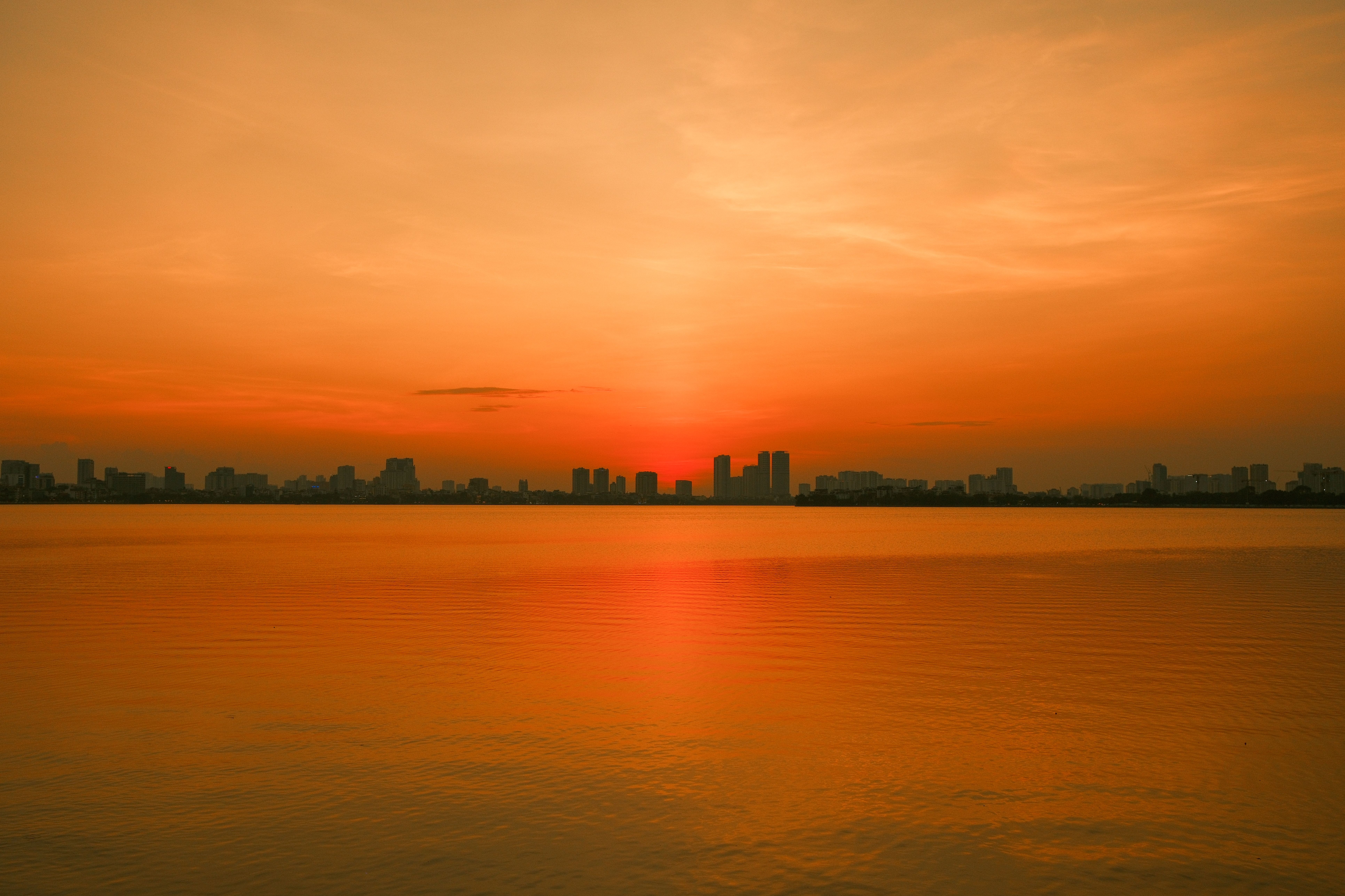 Urban Cityscape Sunset city skyline wallpaper at sunset, 7728x5152