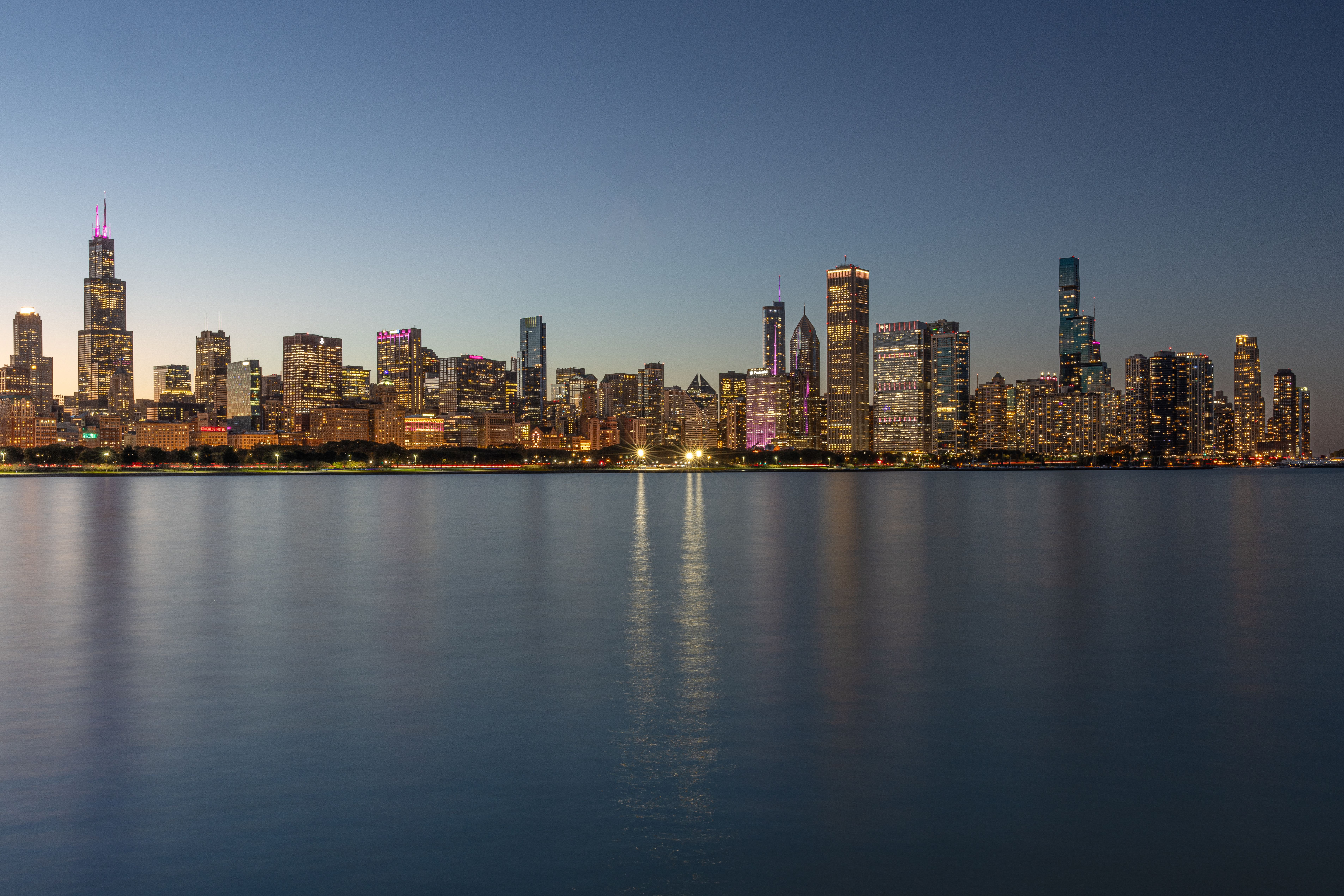 Chicago Skyline city skyline wallpaper, 7621x5083