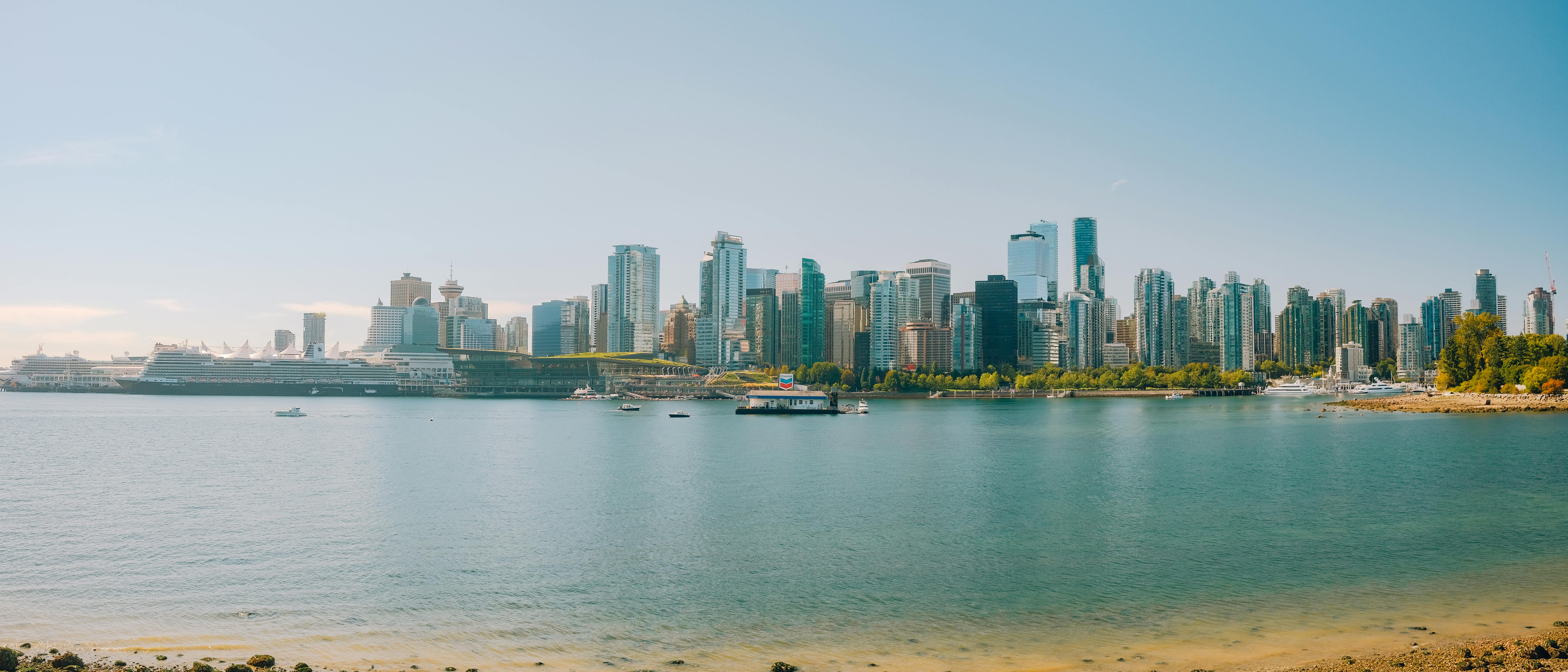 Vancouver, BC city skyline wallpaper, 8192x3511