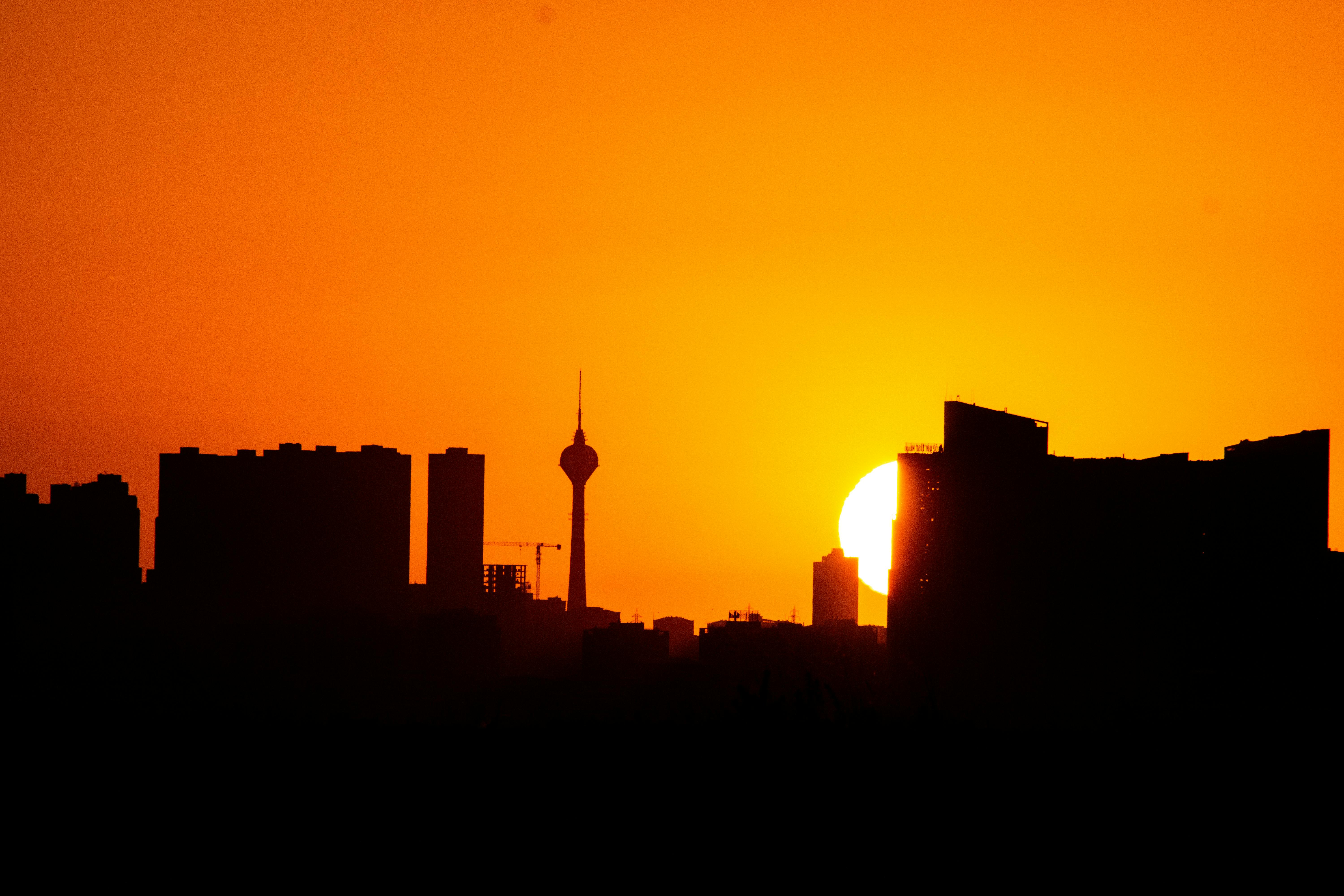 City Skyline Sunset city skyline wallpaper at sunset, 6000x4000