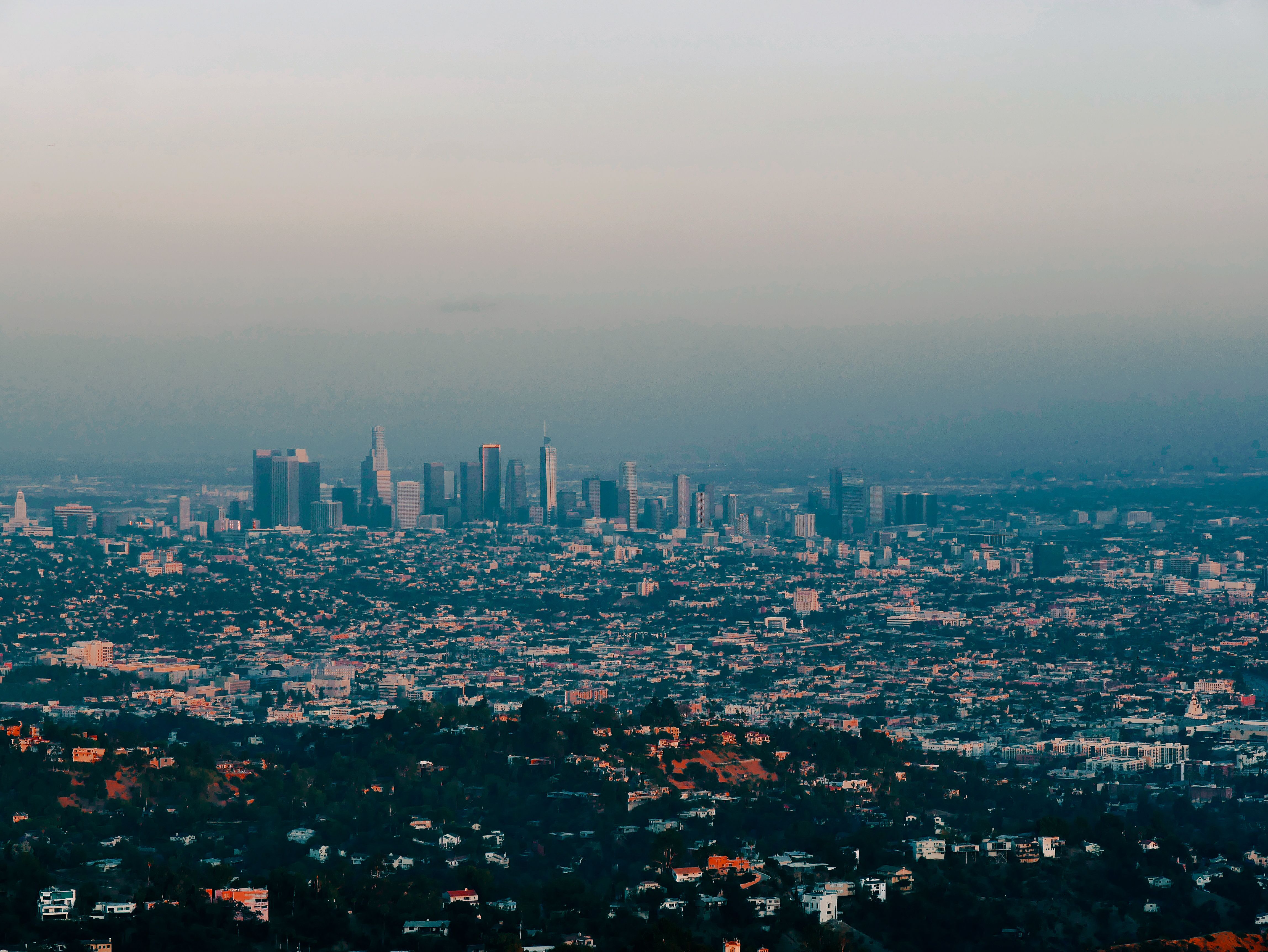 Los Angeles, CA city skyline wallpaper, 4592x3448