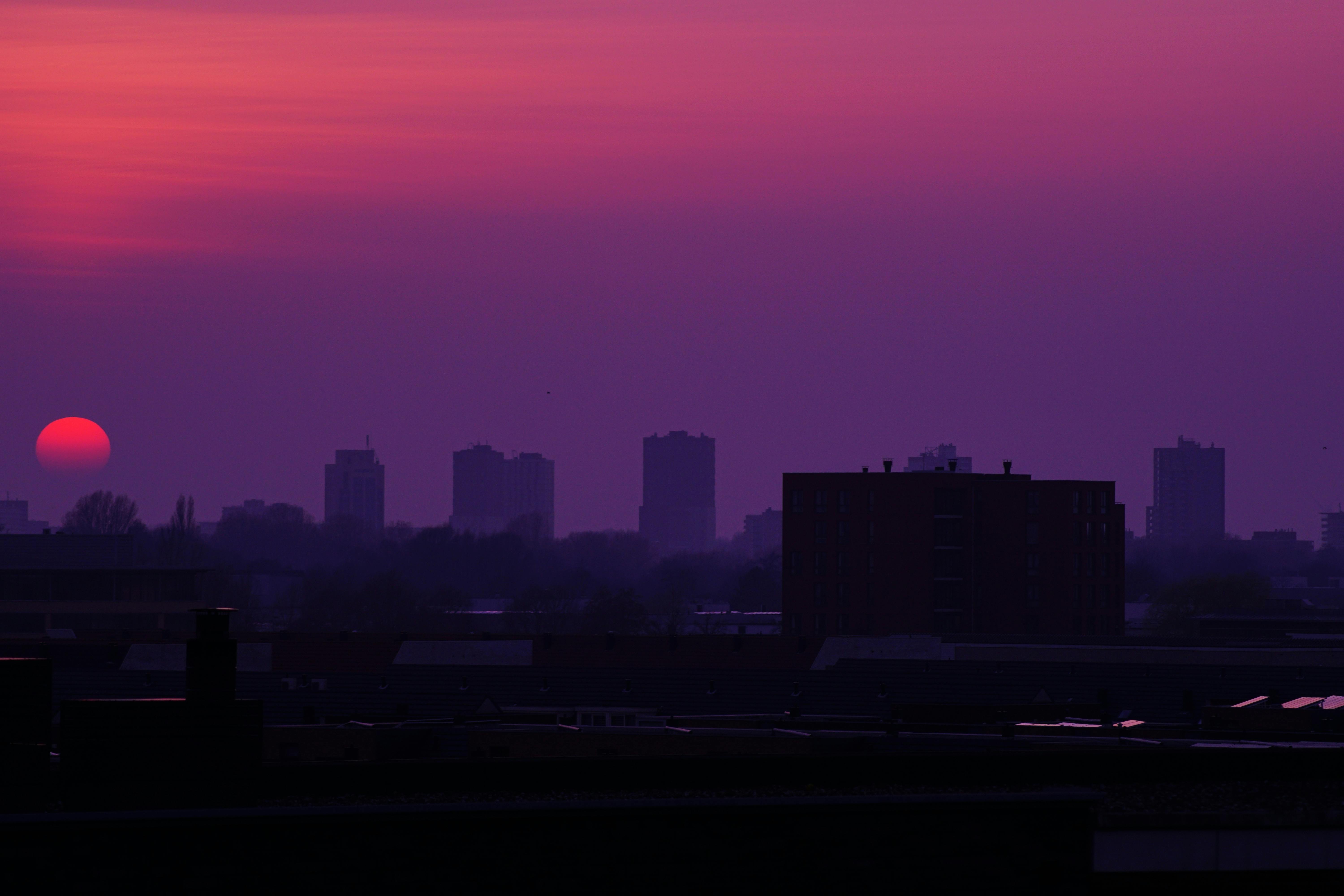 City Skyline Sunset city skyline wallpaper at sunset, 6000x4000