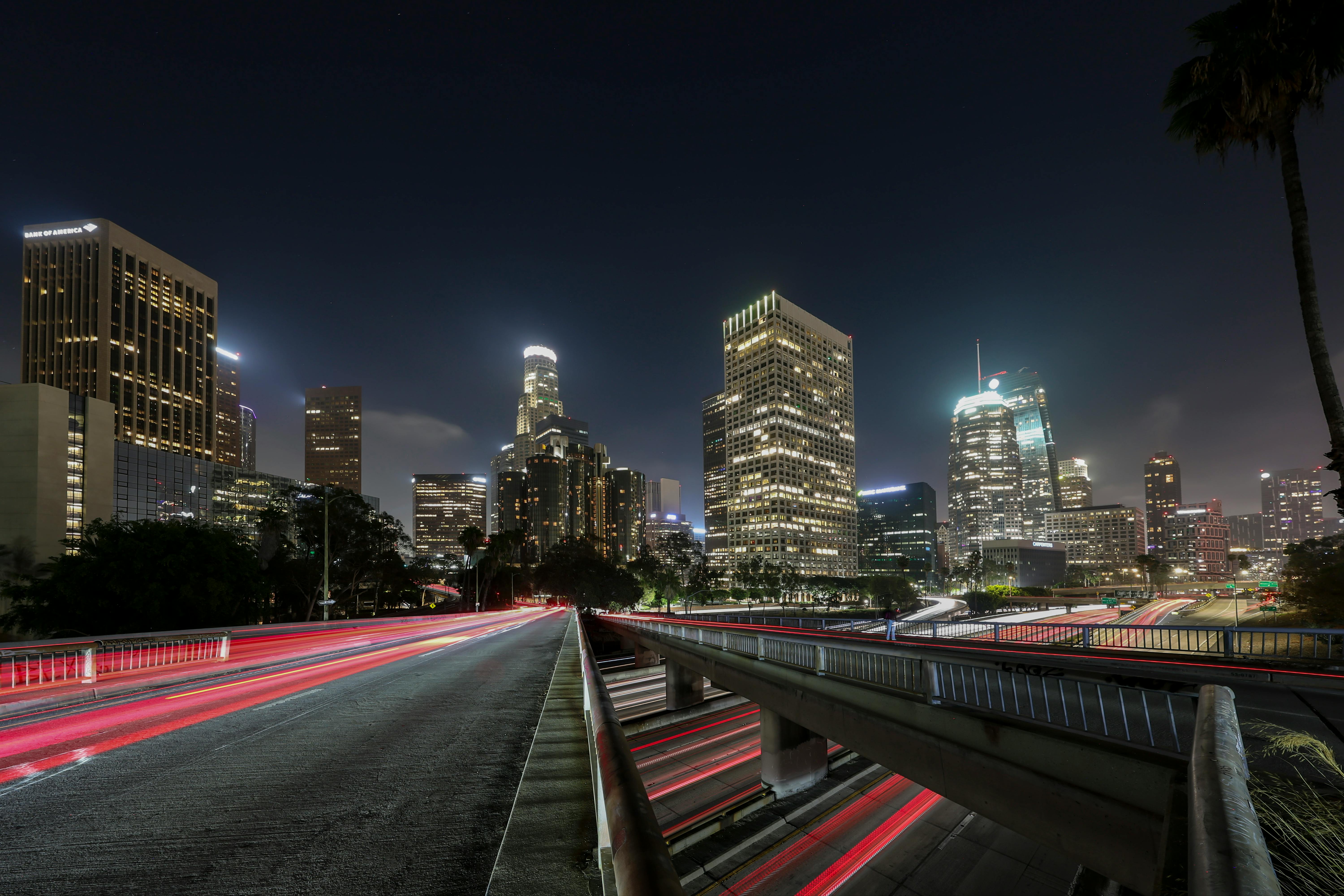 City Skyline Night city skyline wallpaper at sunset, 6000x4000