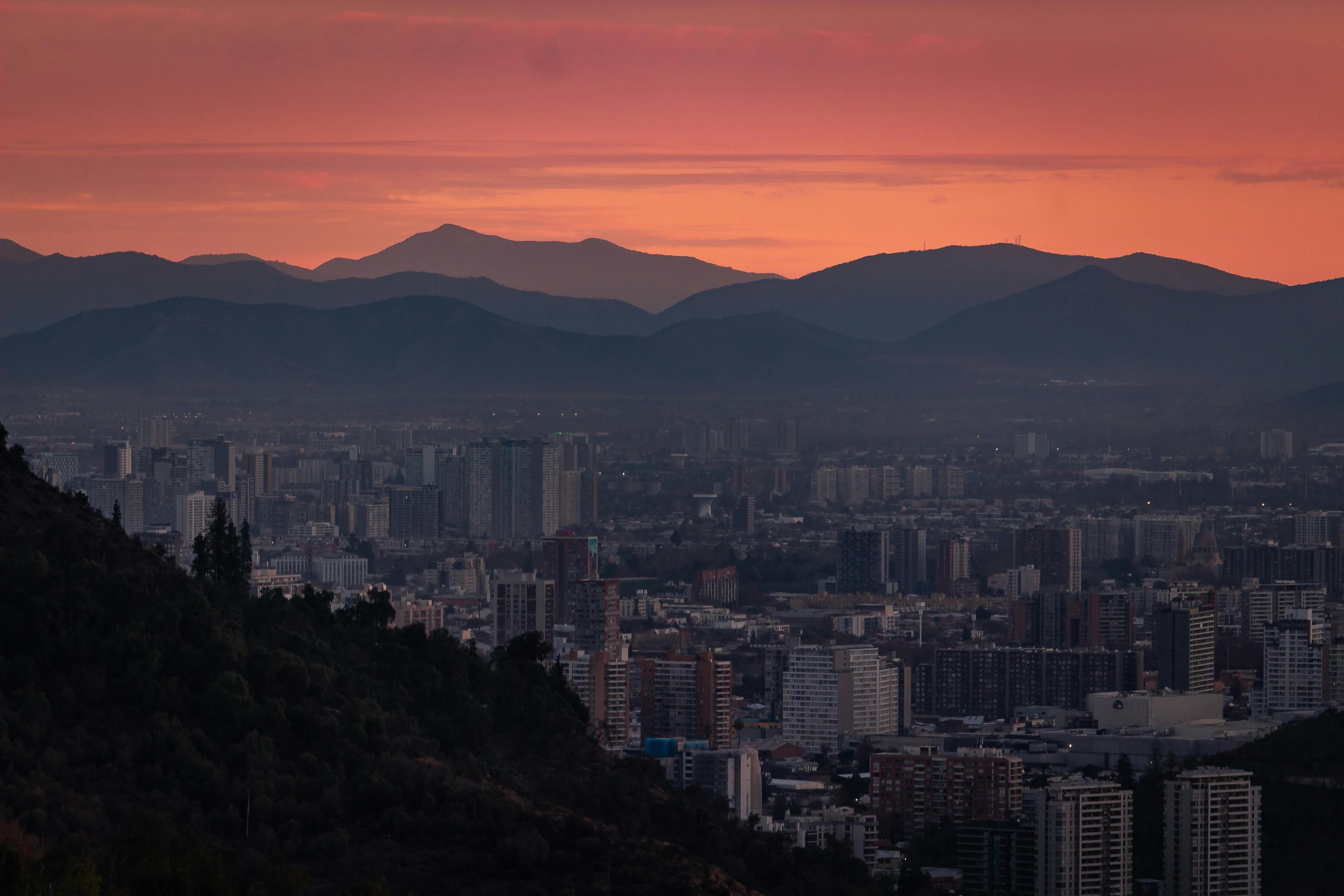 City Skyline Sunset city skyline wallpaper at sunset, 5184x3456