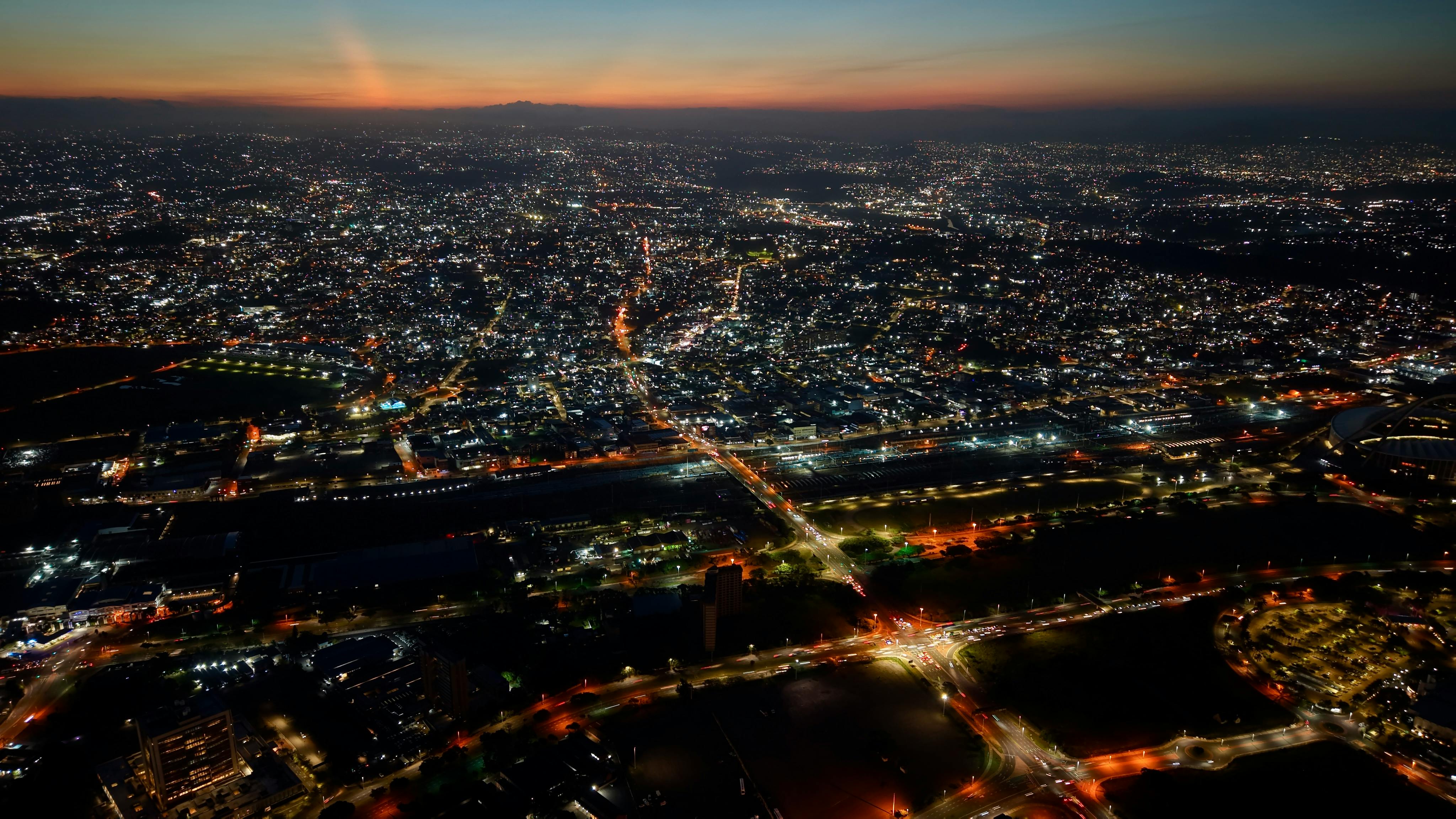 City Aerial View city skyline wallpaper, 4096x2304