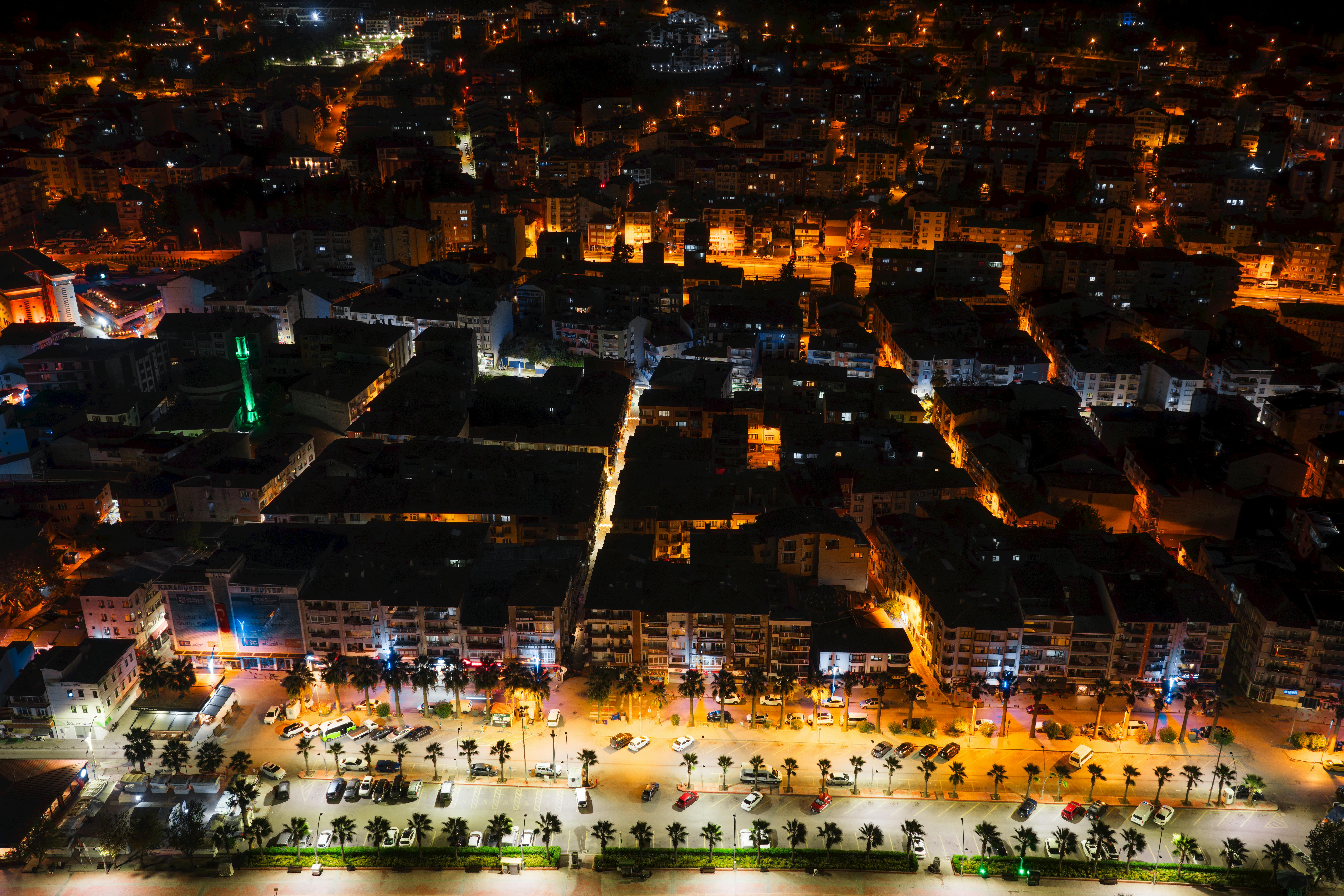 City Aerial View city skyline wallpaper, 8192x5461