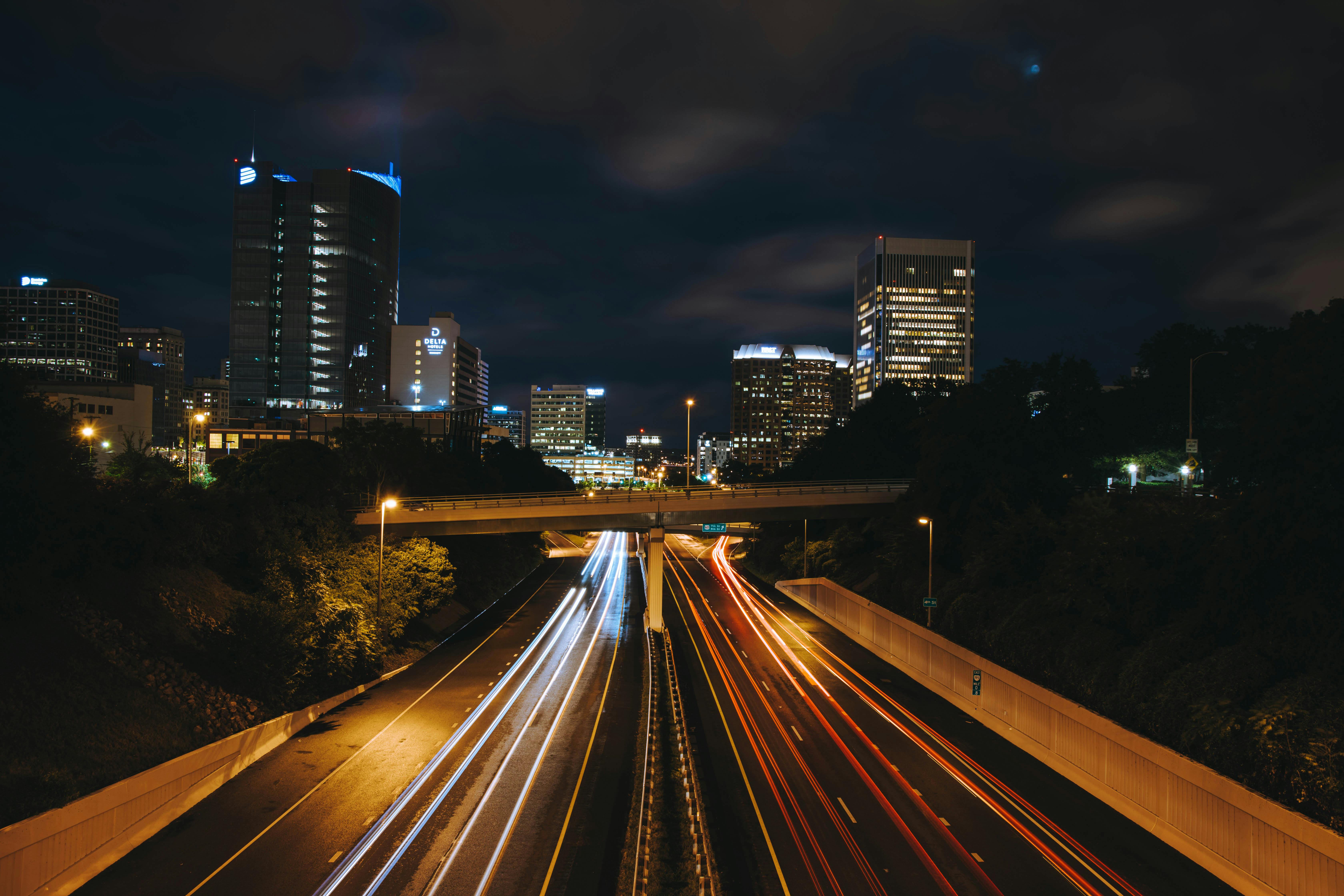 City Skyline Night city skyline wallpaper at sunset, 6720x4480