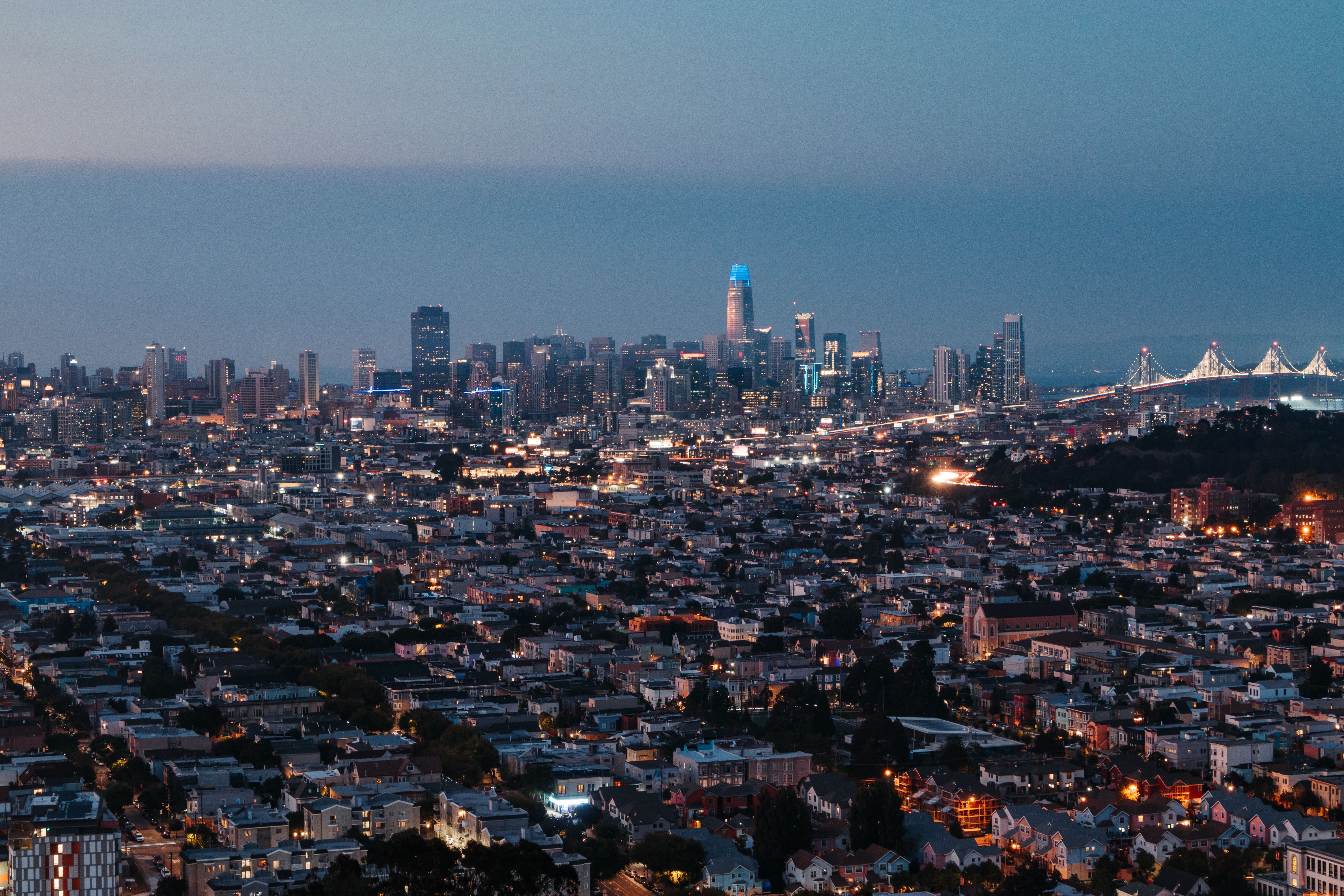 San Francisco, CA city skyline wallpaper, 6000x4000