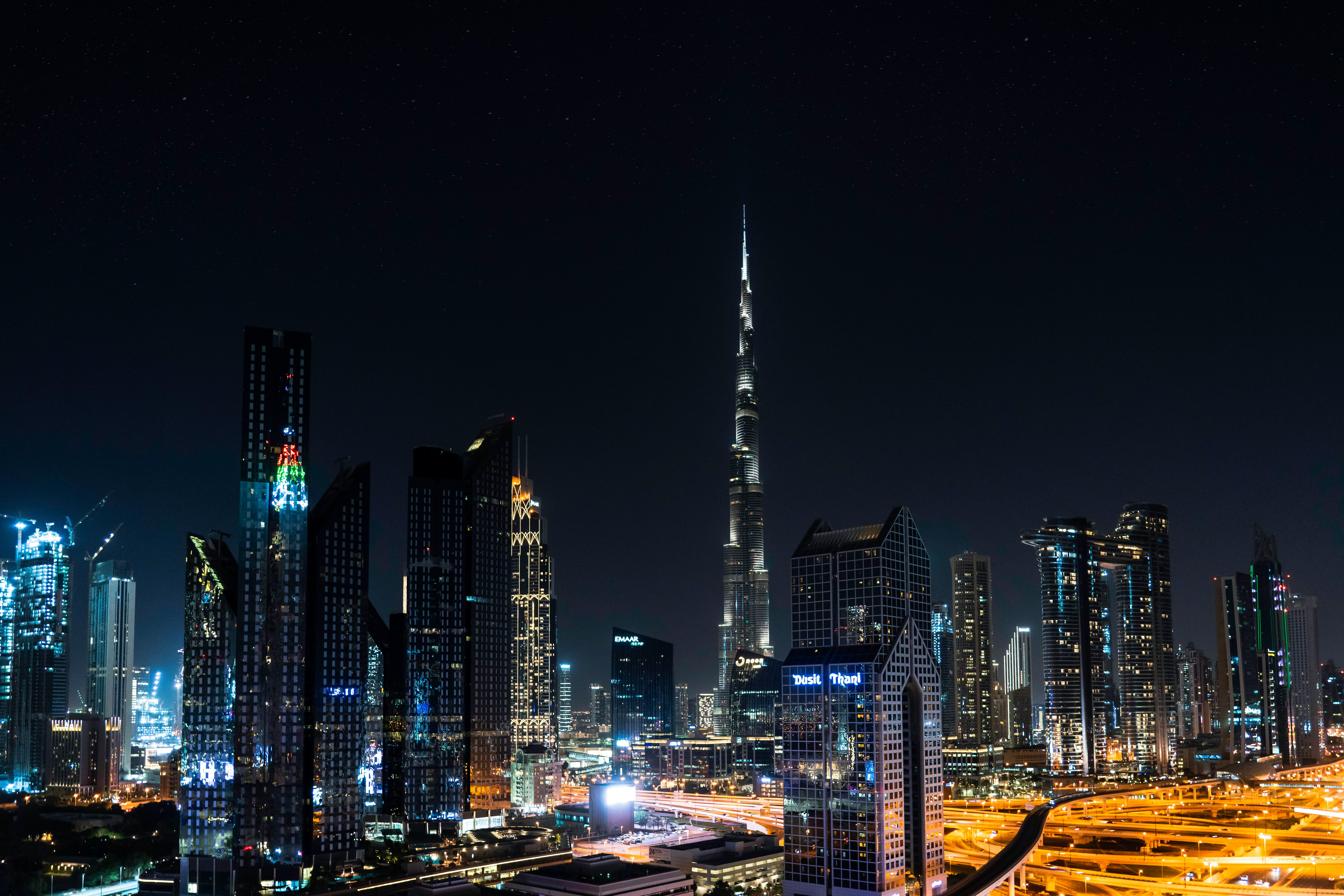 Dubai Skyline city skyline wallpaper, 7952x5304