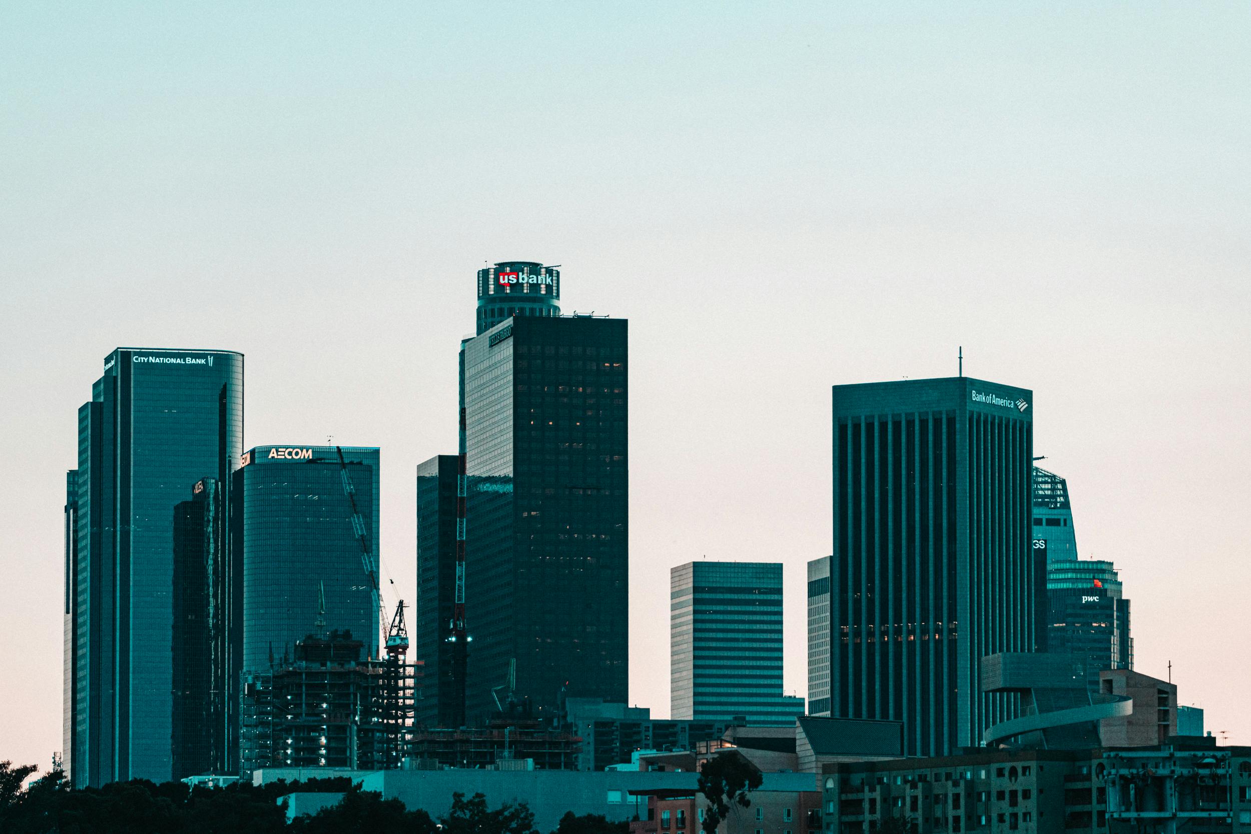 Los Angeles, CA city skyline wallpaper, 2500x1667