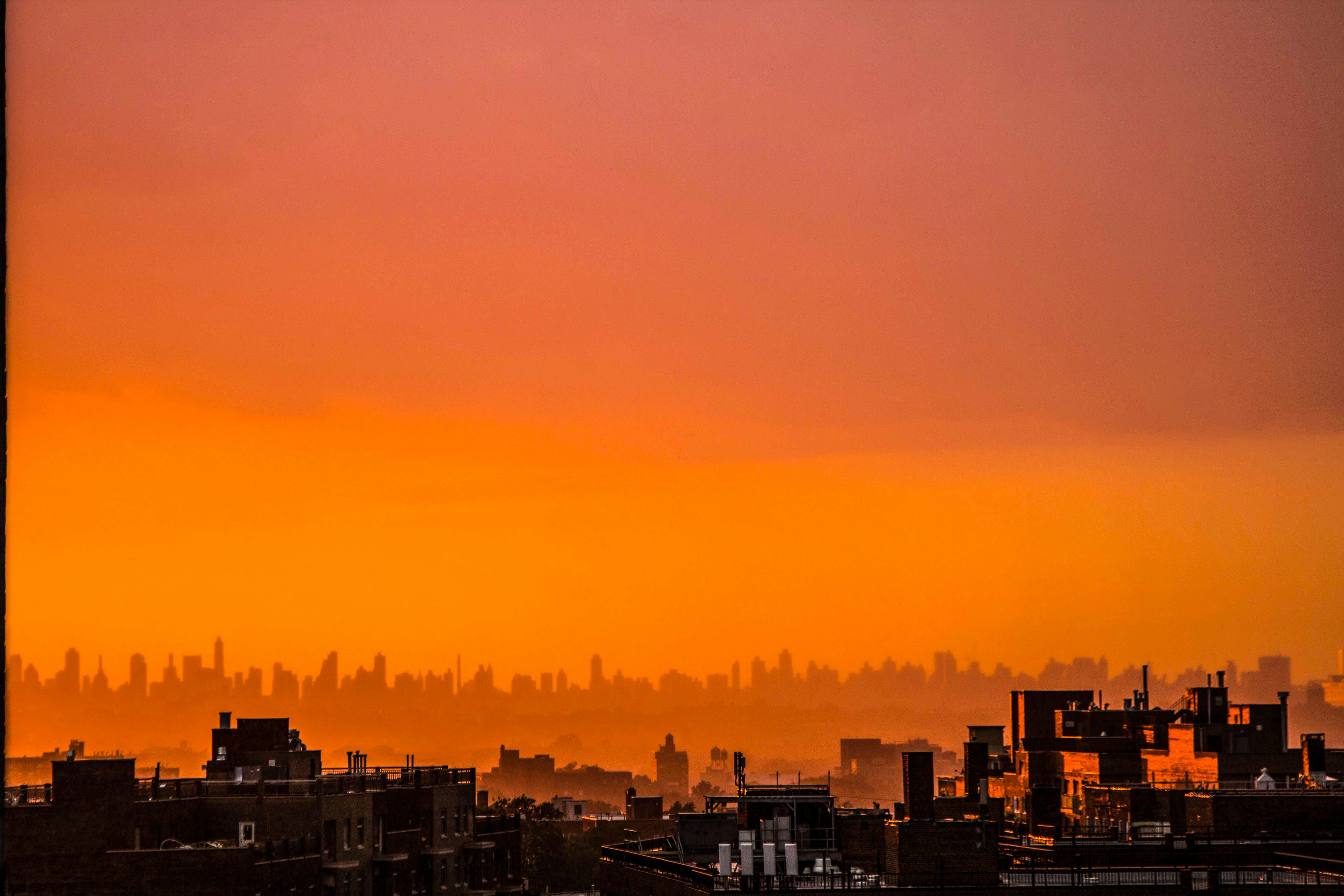 City Skyline Sunset city skyline wallpaper at sunset, 5184x3456