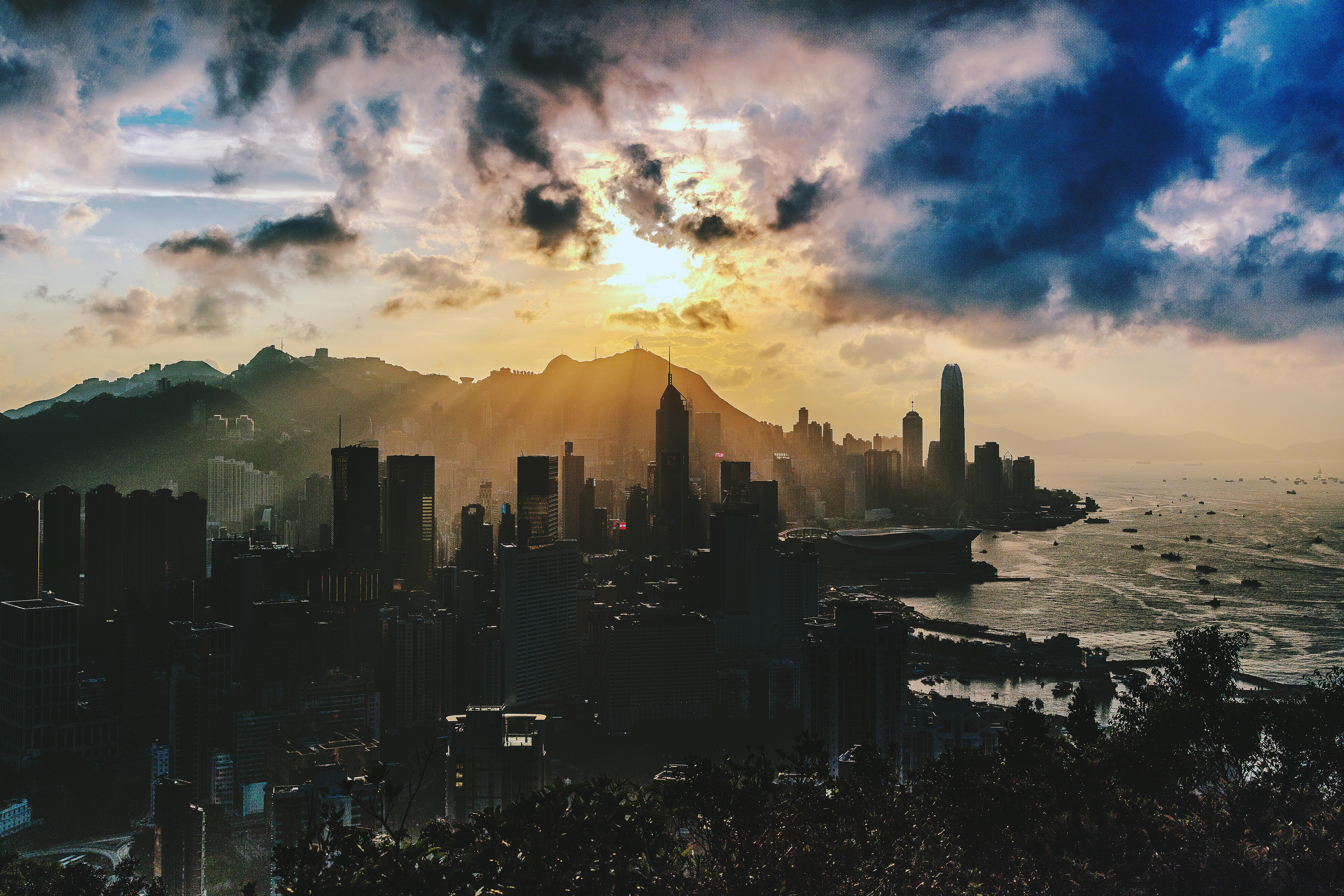 Hong Kong Skyline city skyline wallpaper, 8192x5461