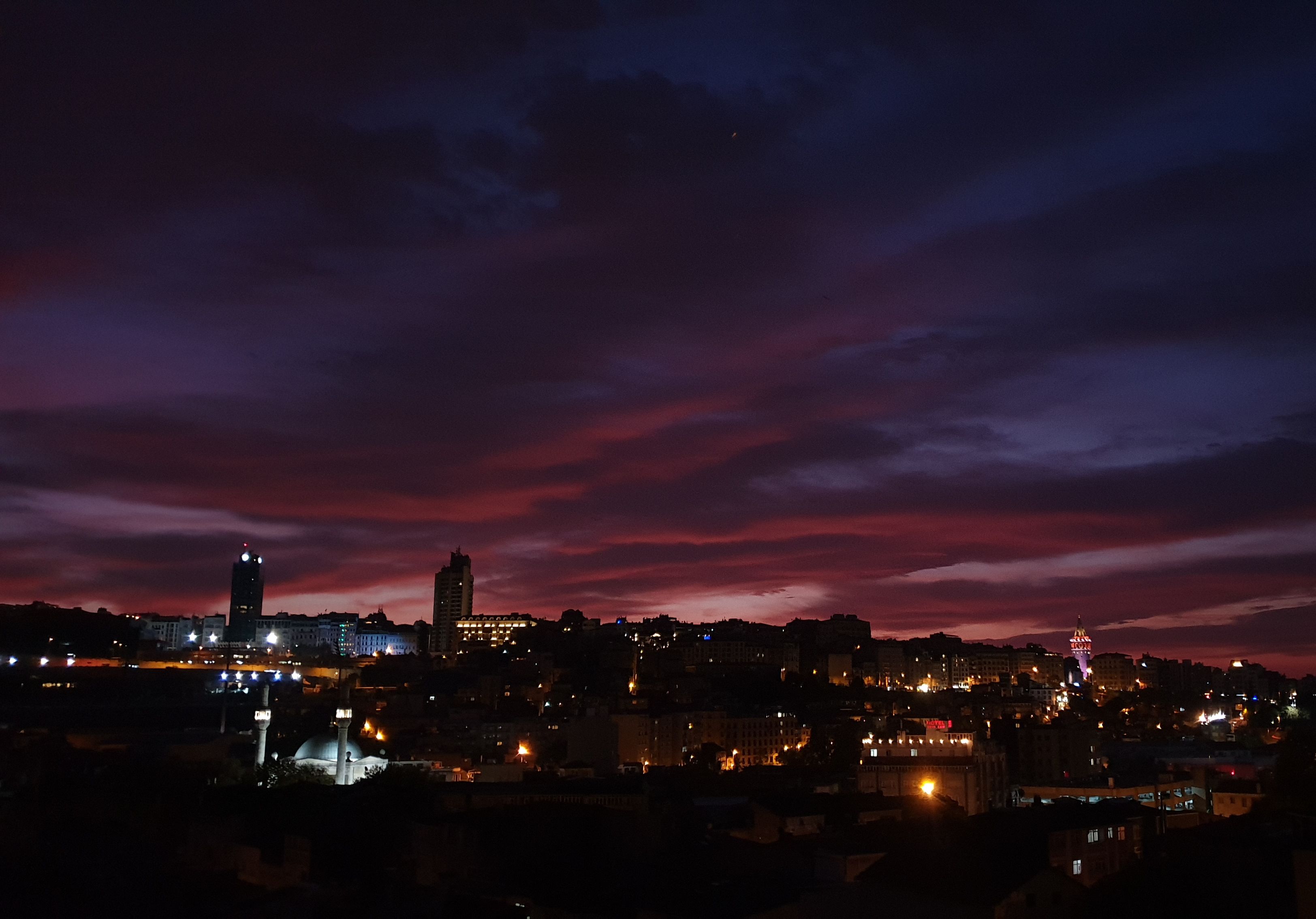 City Skyline Sunset city skyline wallpaper at sunset, 3248x2268