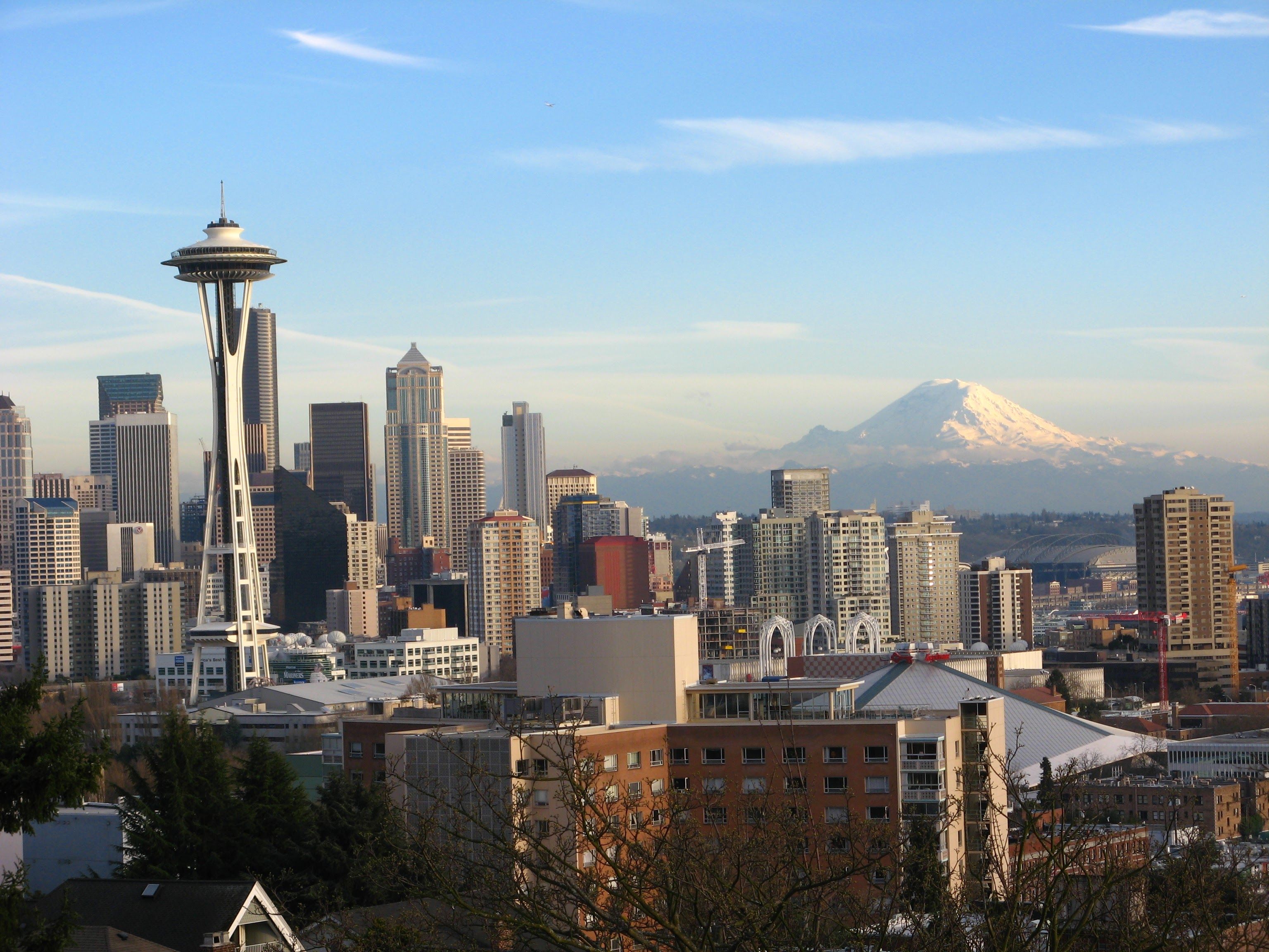 Seattle, WA city skyline wallpaper, 3072x2304