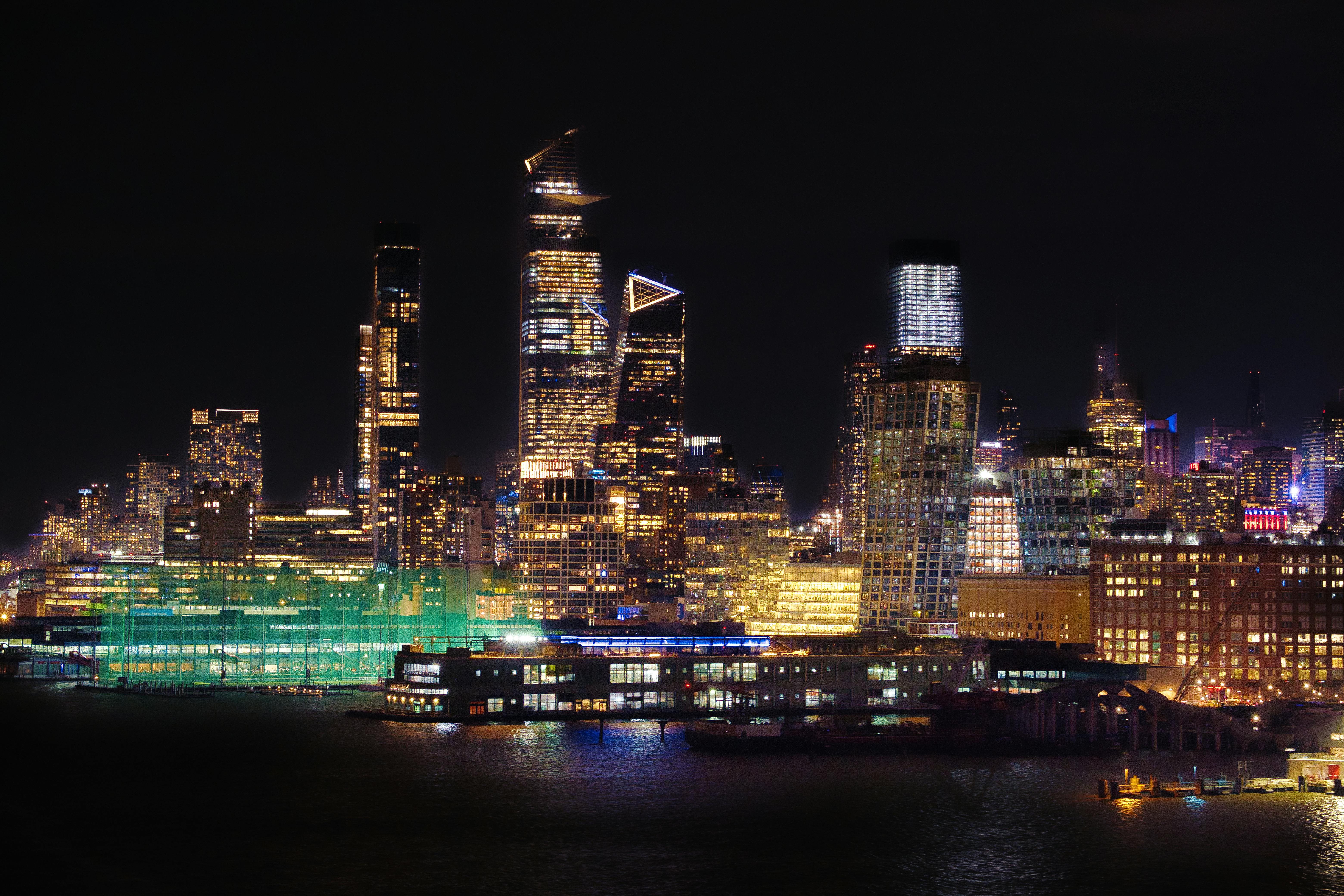 City Skyline Night city skyline wallpaper at sunset, 6240x4160