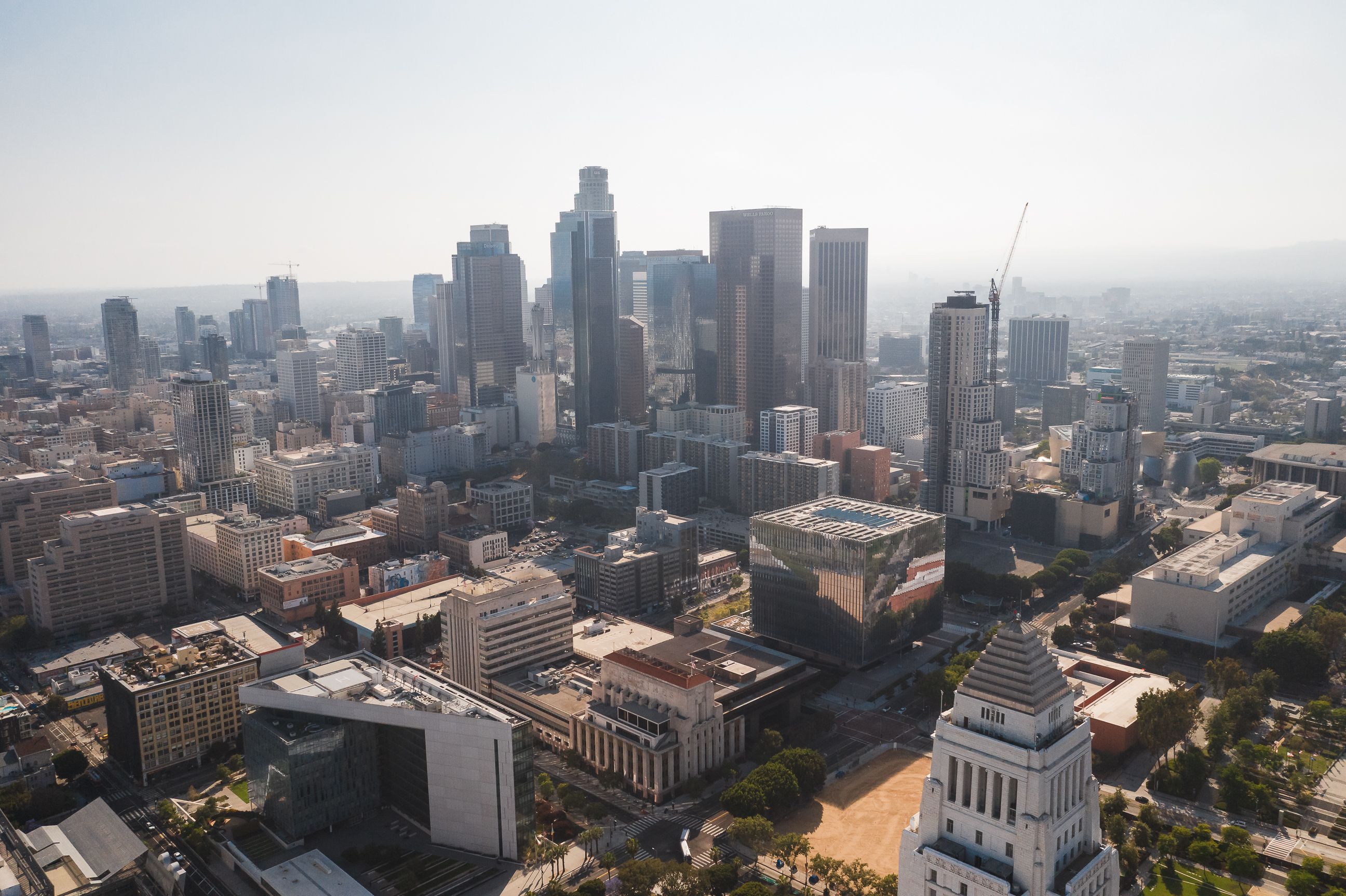 Los Angeles, CA city skyline wallpaper, 2592x1727