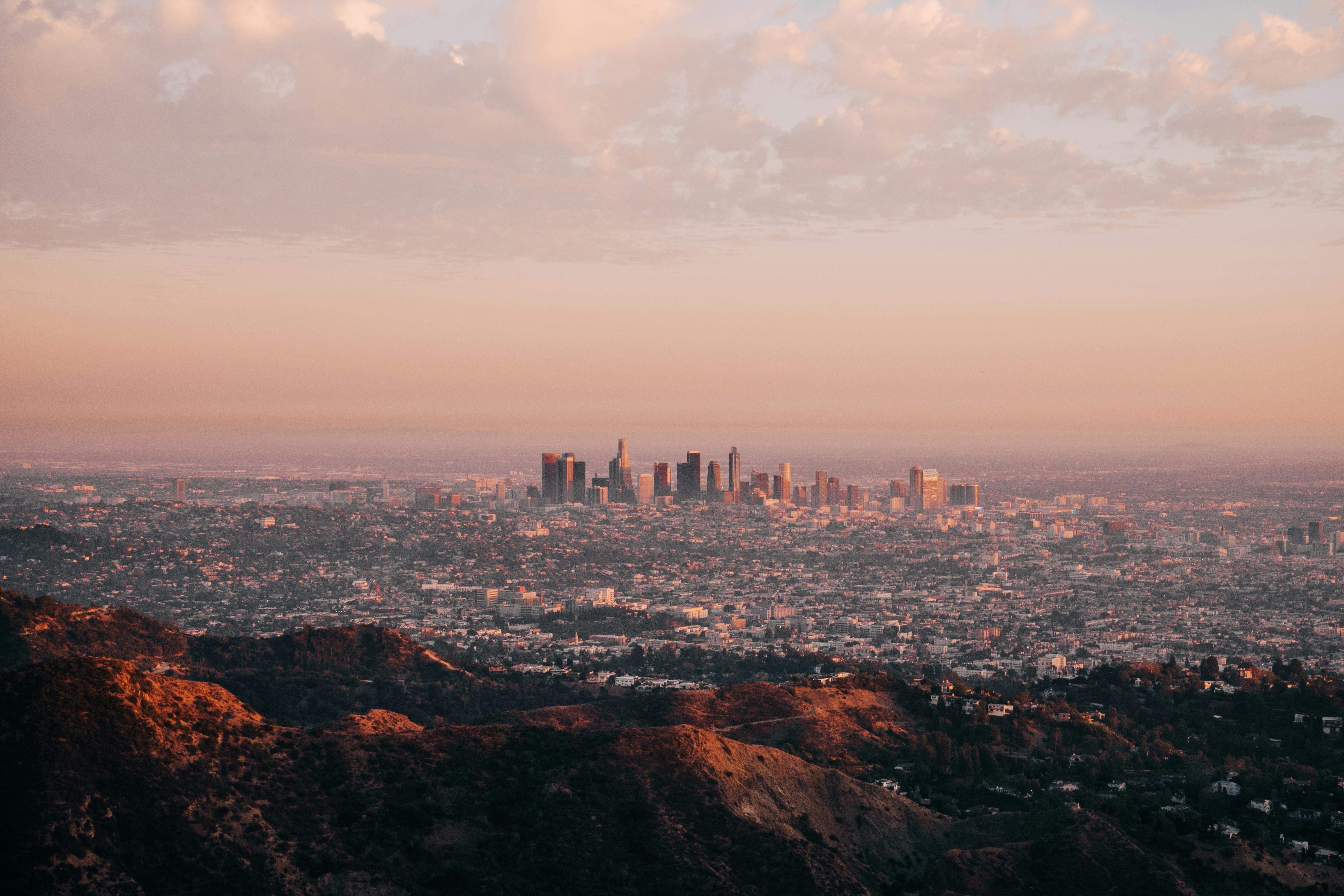 Los Angeles, CA city skyline wallpaper, 5961x3974