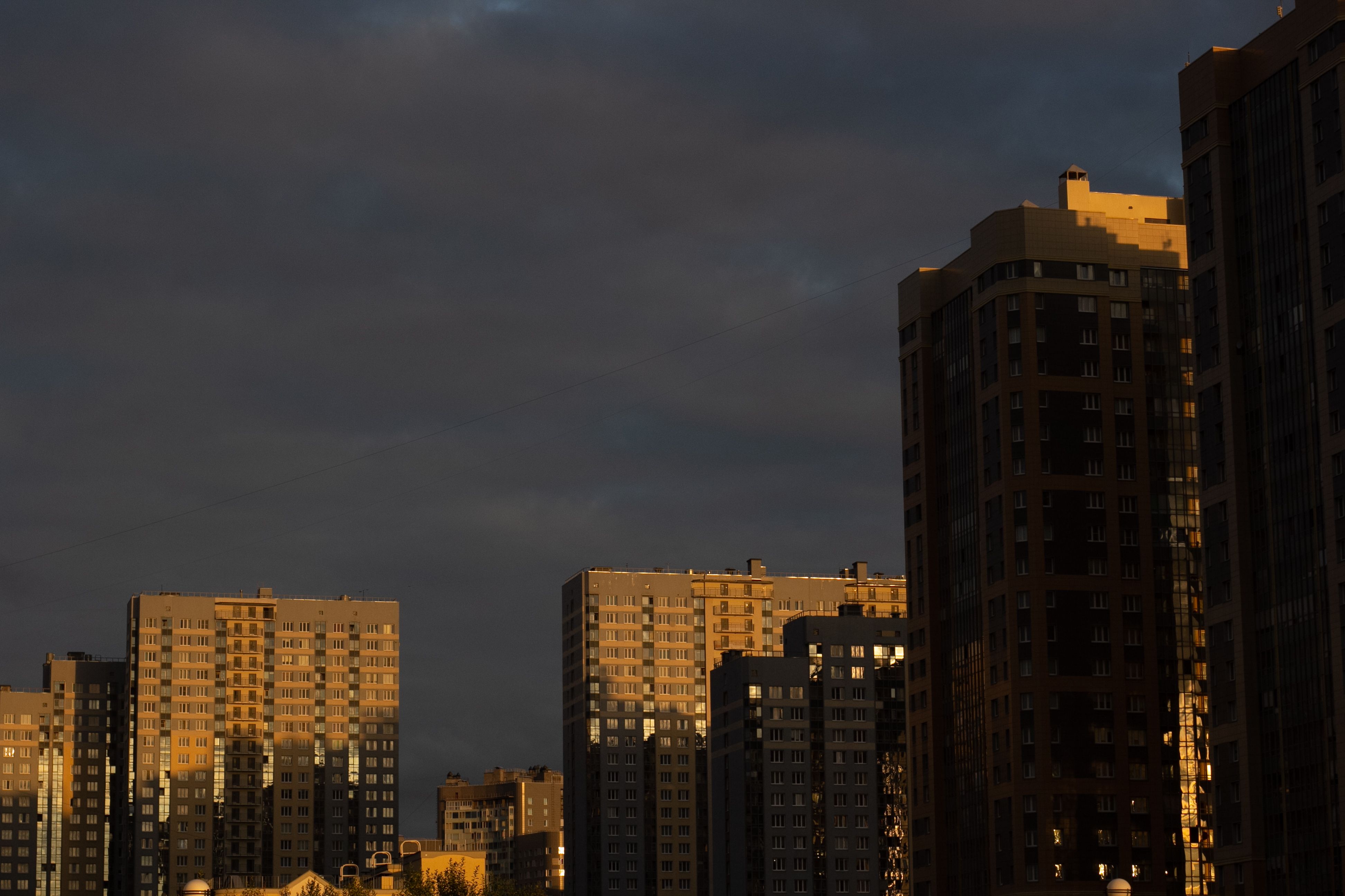 Urban Cityscape Sunset city skyline wallpaper at sunset, 3888x2592