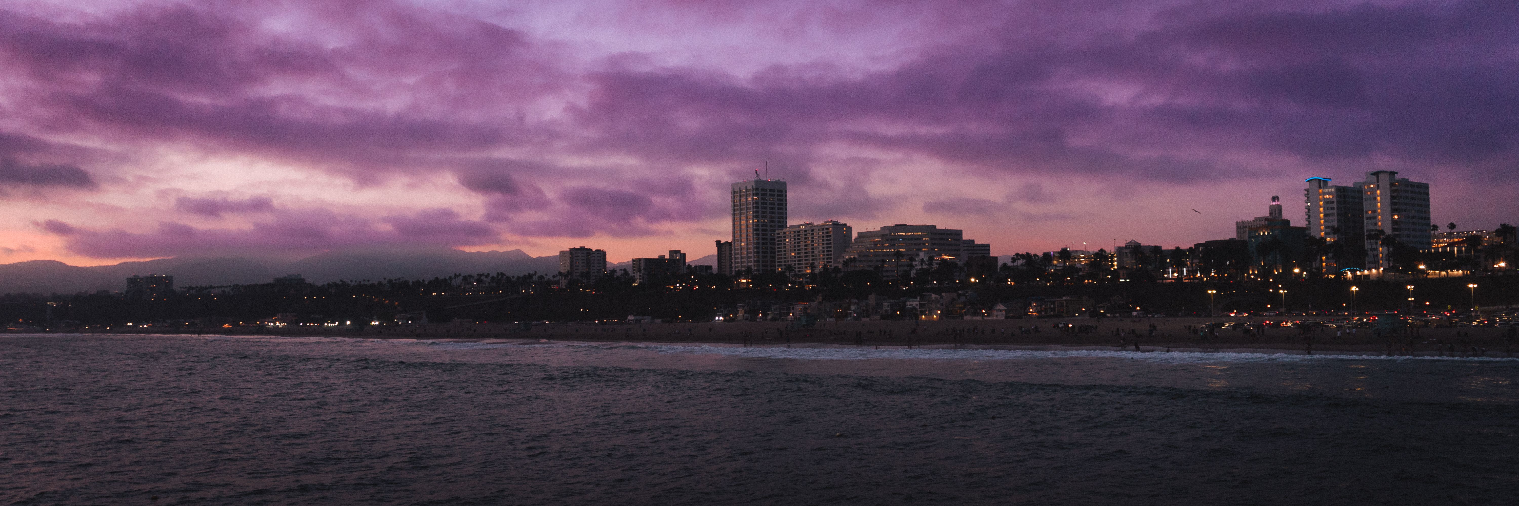 City Skyline Sunset city skyline wallpaper at sunset, 6000x2000